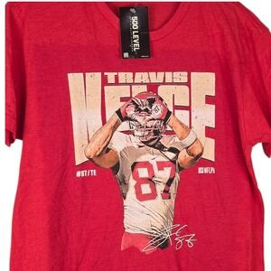Travis Kelce Kansas City Chiefs T-Shirt Men's Large Red NFL Football #87 New
